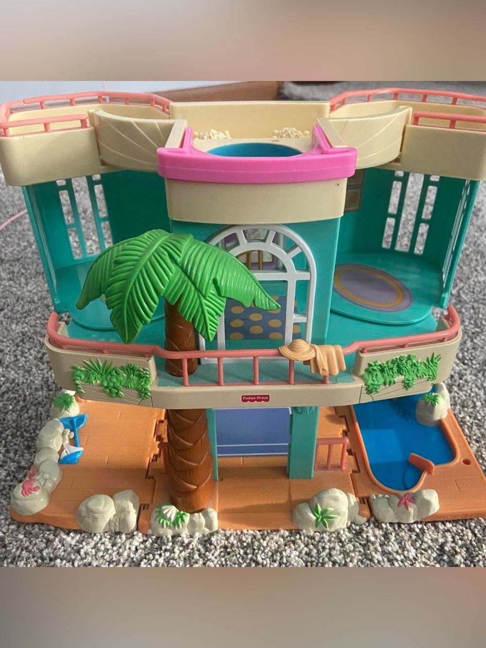 Fisher-Price 90s Teal and Pink pollypocket Playset Beach House